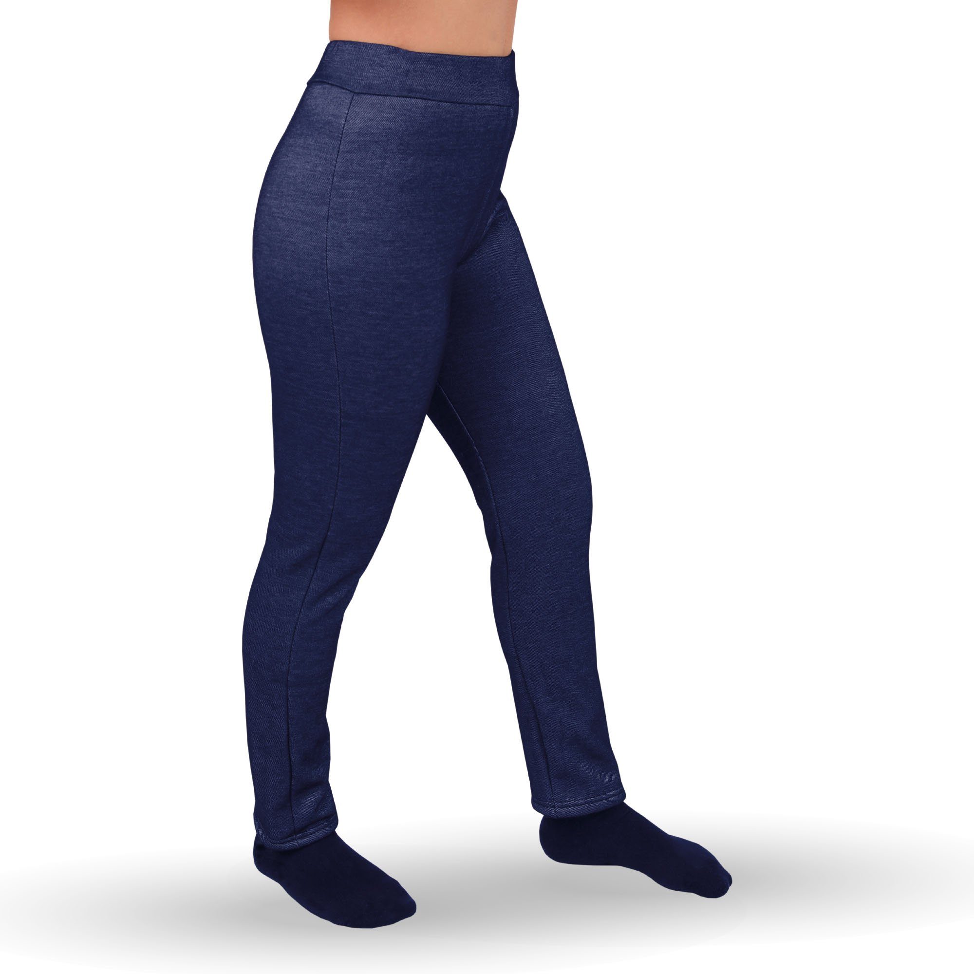 Damen Thermo Leggings Mit Fleece - High Waist & Taschen Für Winter